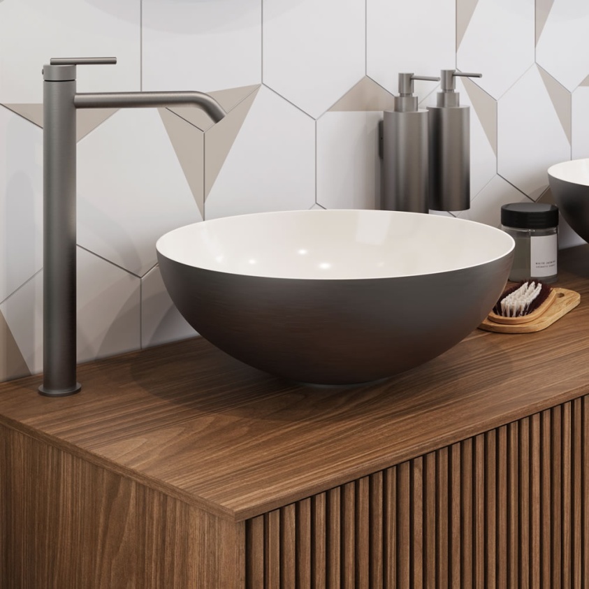 Lifestyle image of Crosswater Circus 400mm Slate Countertop Basin